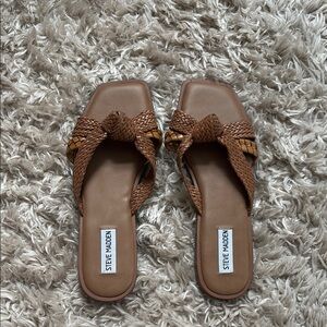 Steve Madden Brown Woven Sandals
